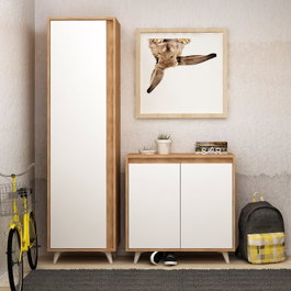 Hanah Home Zapatero Roble y Blanco